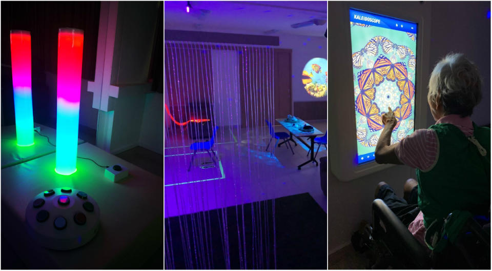 THK Nursing Home's sensory room comes with a giant LED rainbow tube and interactive panels with apps. (PHOTOS: THK Nursing Home)