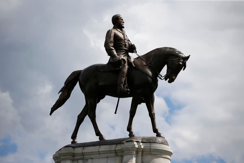 The statue of Confederate General Robert E. Lee in Richmond, Virginia