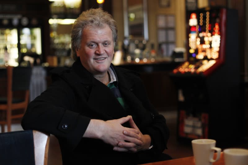 Tim Martin, chairman and founder of pubs group Wetherspoon, attends an interview with Reuters at the Metropolitan Bar in London