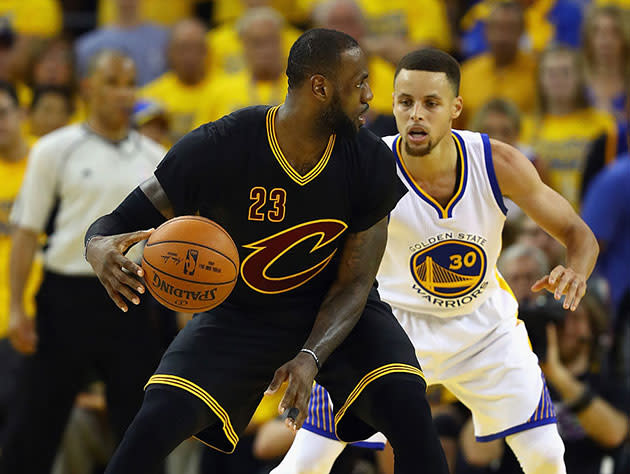 LeBron James and Stephen Curry could meet in their third straight Finals this summer. (Getty Images)