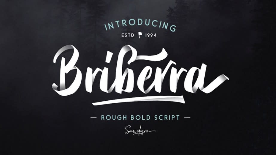 Free script fonts: sample of Bribera