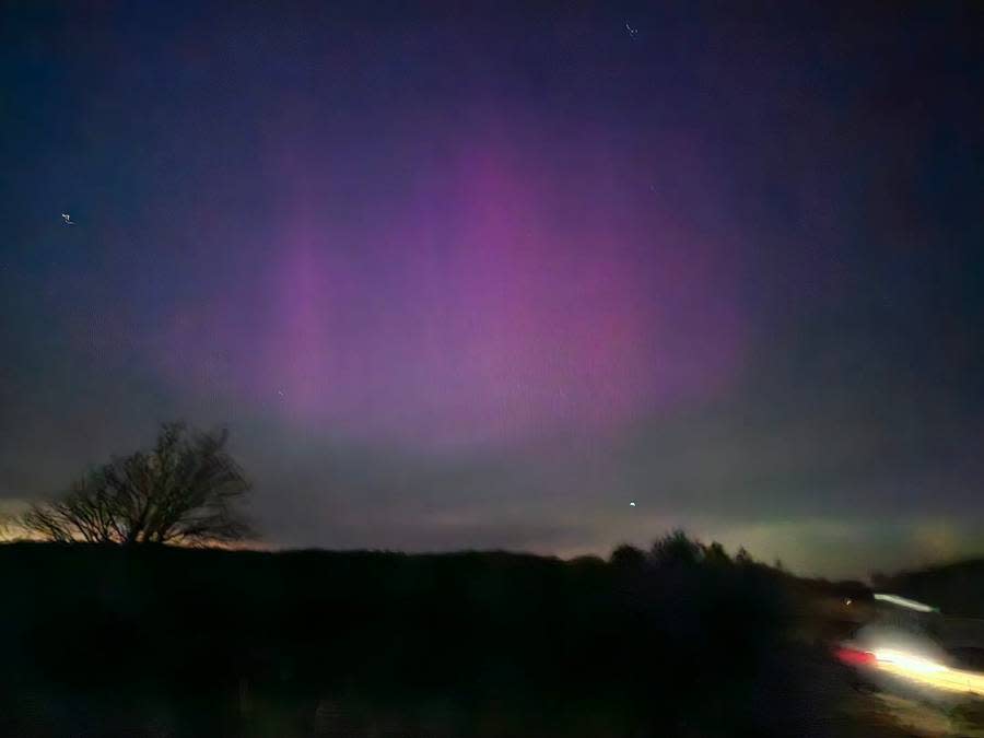 The northern lights in Big Rapids on May 11, 2024. (Courtesy Brittannee Beck)