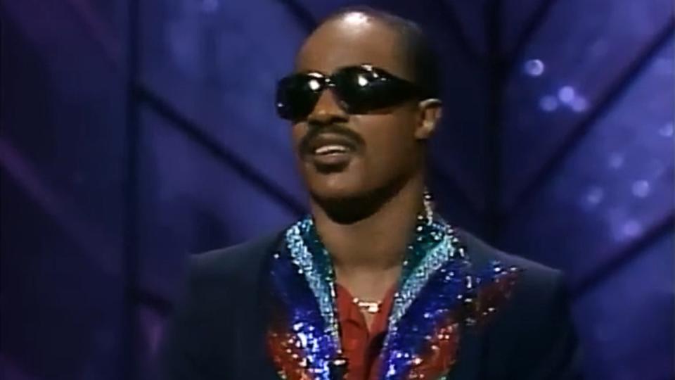 Stevie Wonder winning Best Original Song at the  57th Academy Awards