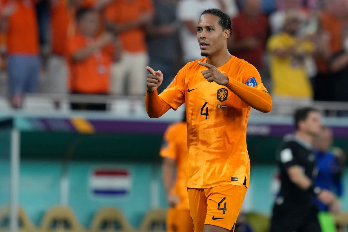 Netherlands captain Virgil Van Dijk said he could not risk a yellow card for wearing the OneLove armband (Ricardo Mazalan/AP) (AP)