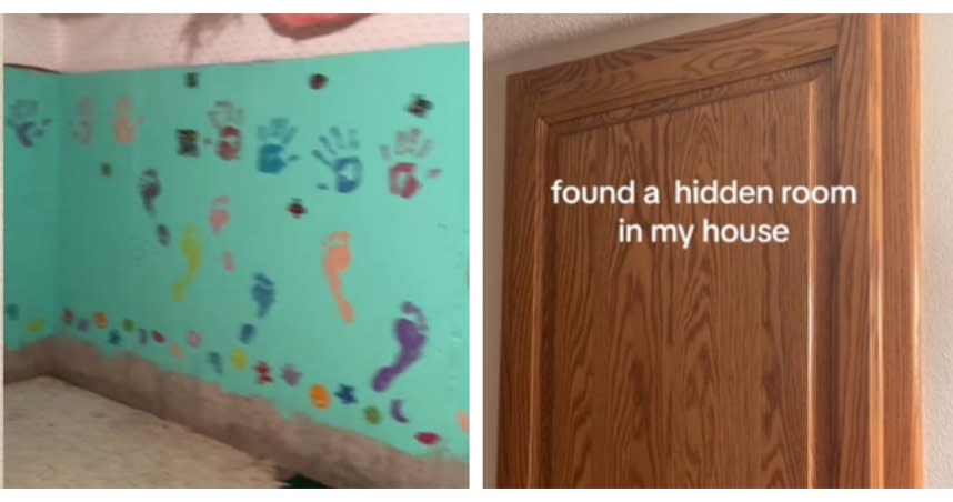 國外一名女子在網路上分享一段影片，她意外在地下室浴室後方發現一個隱藏房間。（圖／翻攝自TikTok／bigbrah1）