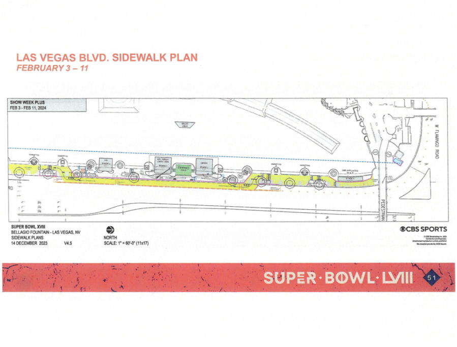 <em>A map detailing the fountain stages placement and how pedestrians are expected to travel around them. (CBS)</em>