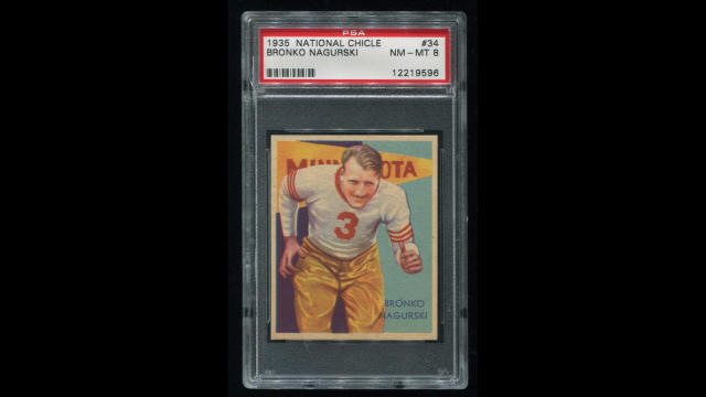 1935 Bronko Nagurski and the top ten most valuable football cards