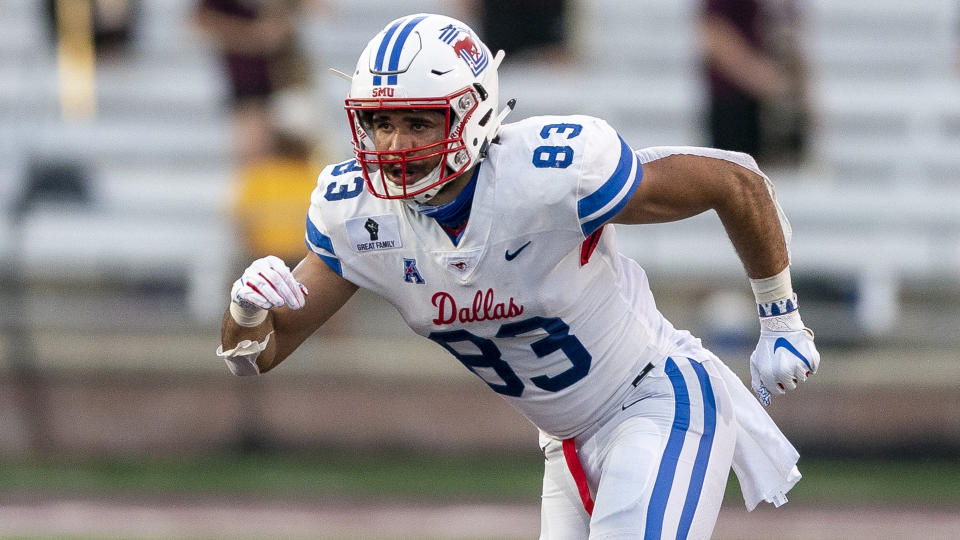 Southern Methodist tight end Kylen Granson can make grabs downfield. (AP Photo/Stephen Spillman)