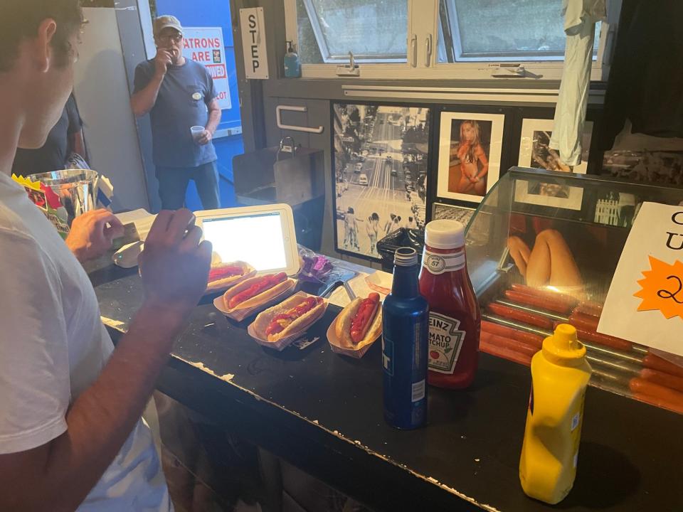 hot dogs at Stephen Talkhouse in the Hamptons