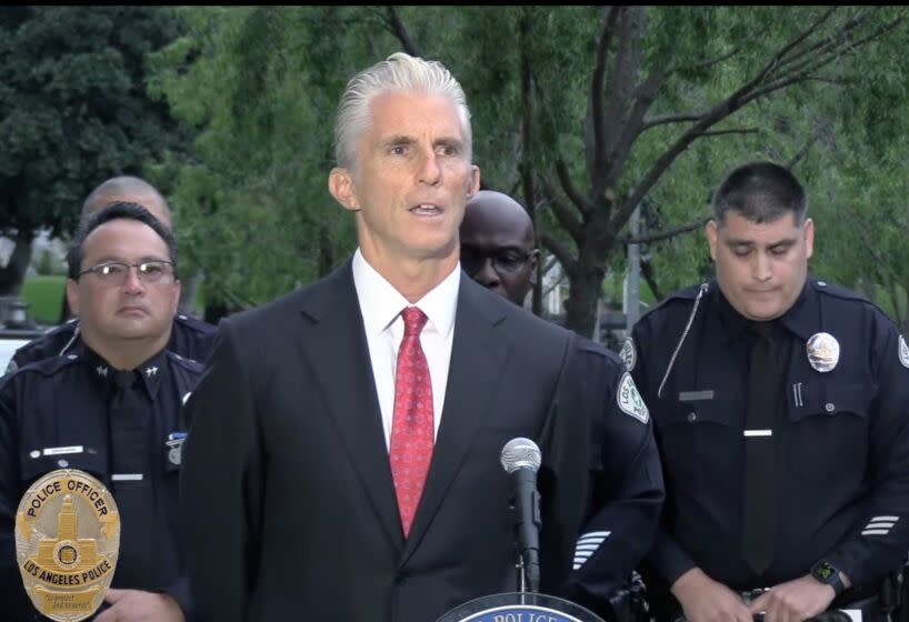 Los Angeles, California-Aug. 10, 2023-Assistant District Attorney James Garrison thanks the LAPD and particularly the Central and South Traffic divisions and Central Traffic investigators for their hard work in solving the case and the arrest of street racing suspects in hit-an-run near USC that led to the death of Anna Solis. Two suspects were arrested in the hit-and-run of 20-year-old musician in South Los Angeles. (LAPD)