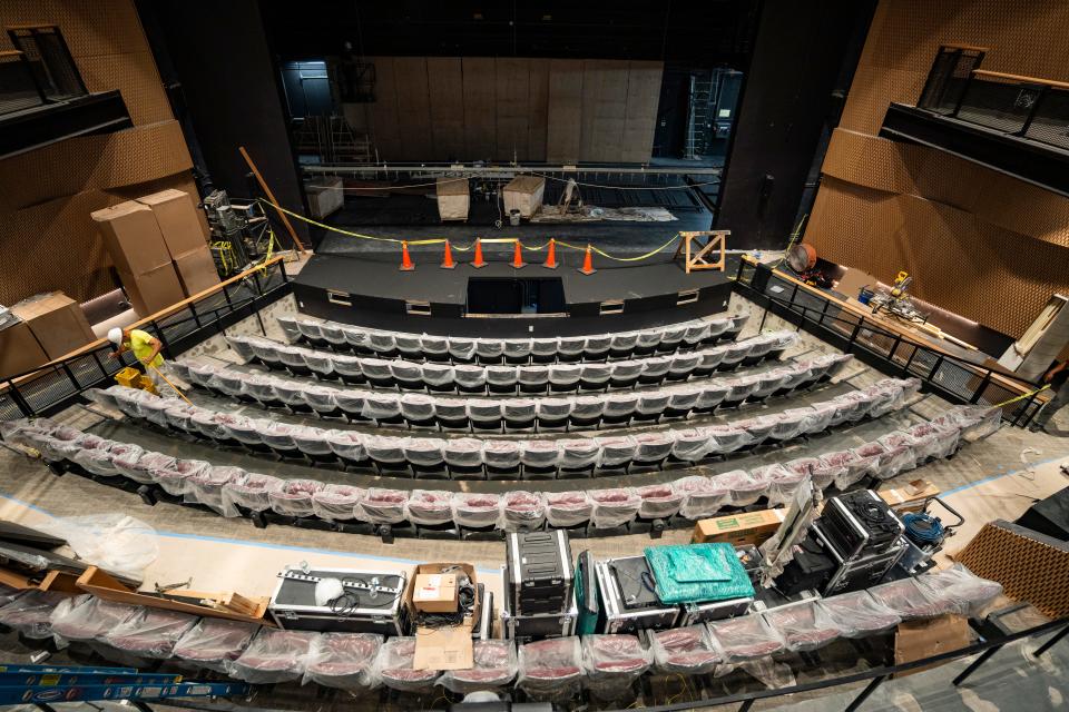 The view of Kizzie Theater as construction continues during a tour of The Naples Players at Sugden Community Theatre in Naples on Friday, May 17, 2024.