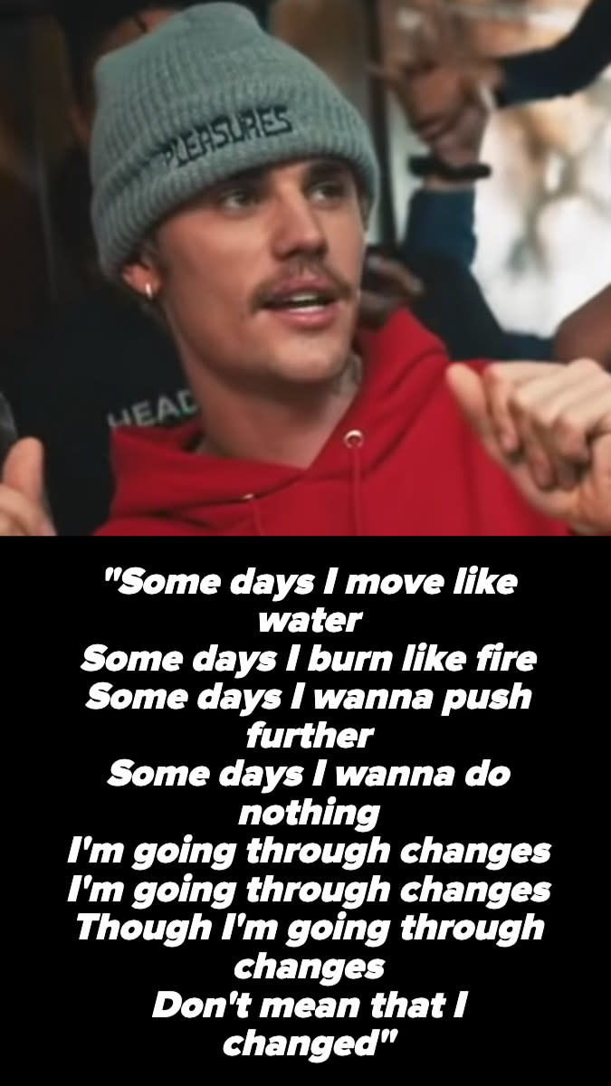 Justin Bieber's "Changes" lyrics