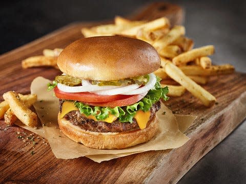 Cheddar’s Scratch Kitchen’s cheeseburger and fries is $8.59 on weekdays at lunch.