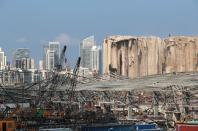 A view shows damages at the site of a massive explosion in Beirut's port area