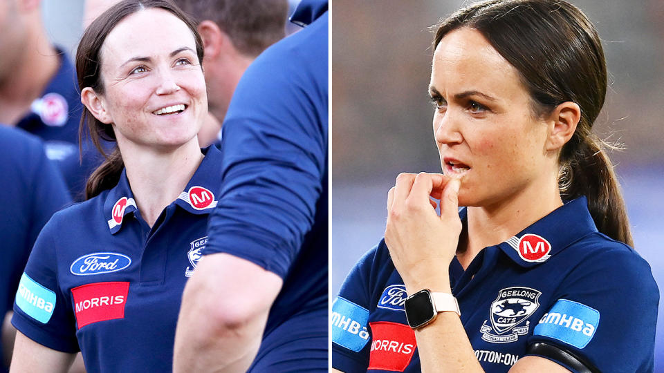 Daisy Pearce, pictured here during her role with Geelong Cats in the AFL.