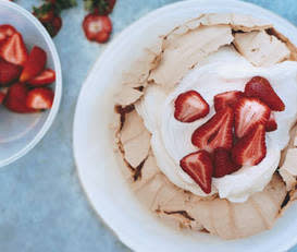 Bill Granger’s pavlova with brown sugar and strawberries