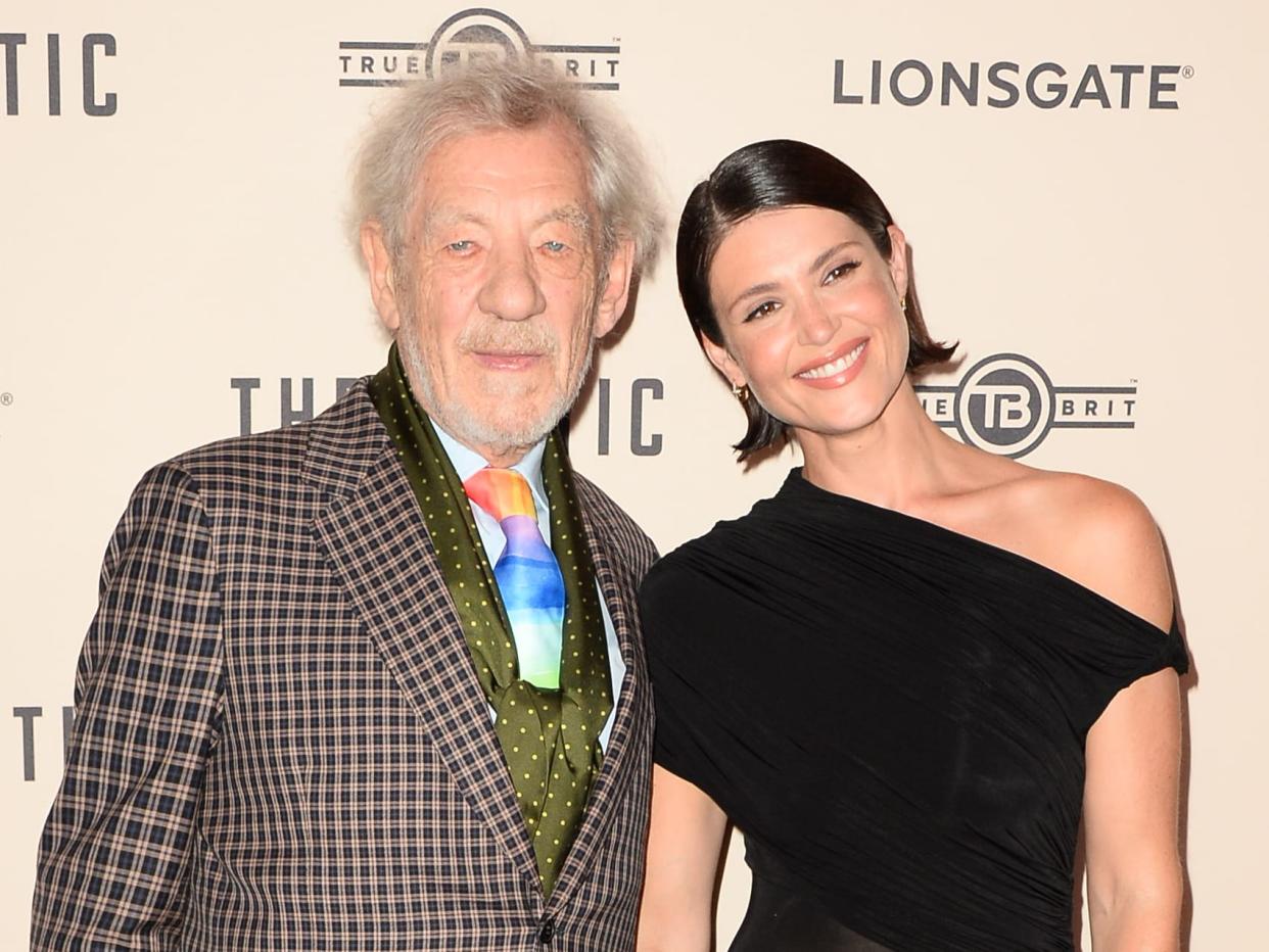 LONDON, ENGLAND - SEPTEMBER 02: Sir Ian McKellen and Gemma Arterton attend the Europeans Premiere of 