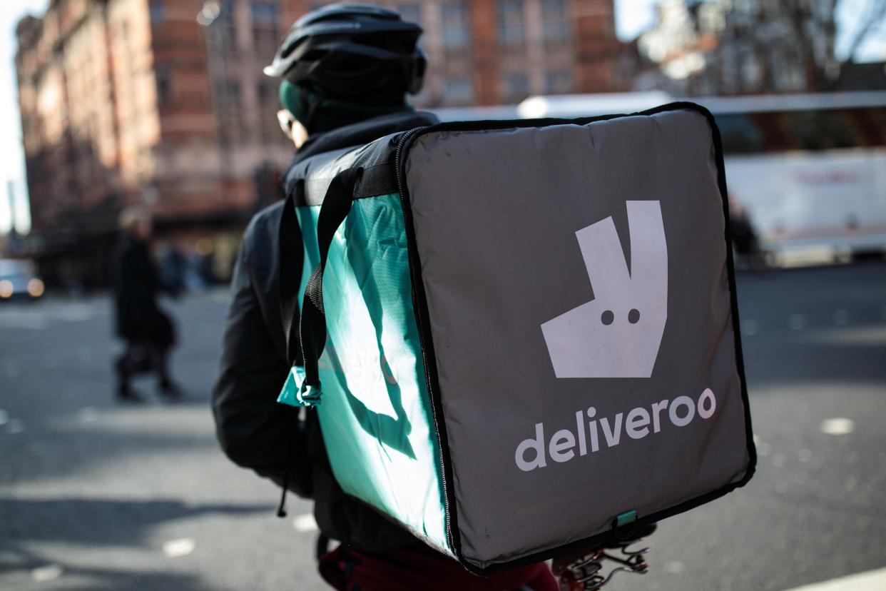 <p> Deliveroo has experienced soaring during the pandemic  </p> (Getty Images)