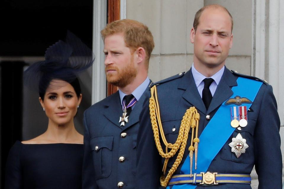 Prince William alongside Prince Harry and Meghan Markle (AFP via Getty Images)