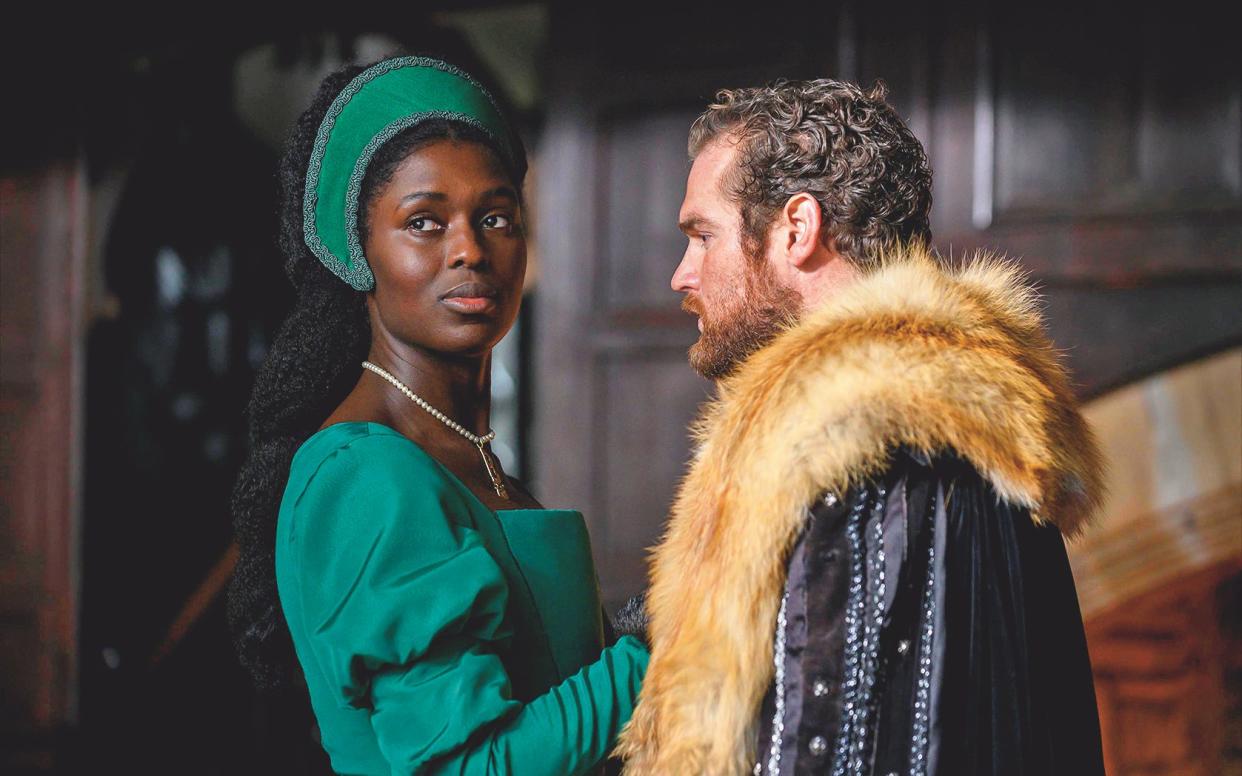 Jodie Turner-Smith as Anne Boleyn opposite Mark Stanley’s Henry VIII - Parisa Taghizadeh