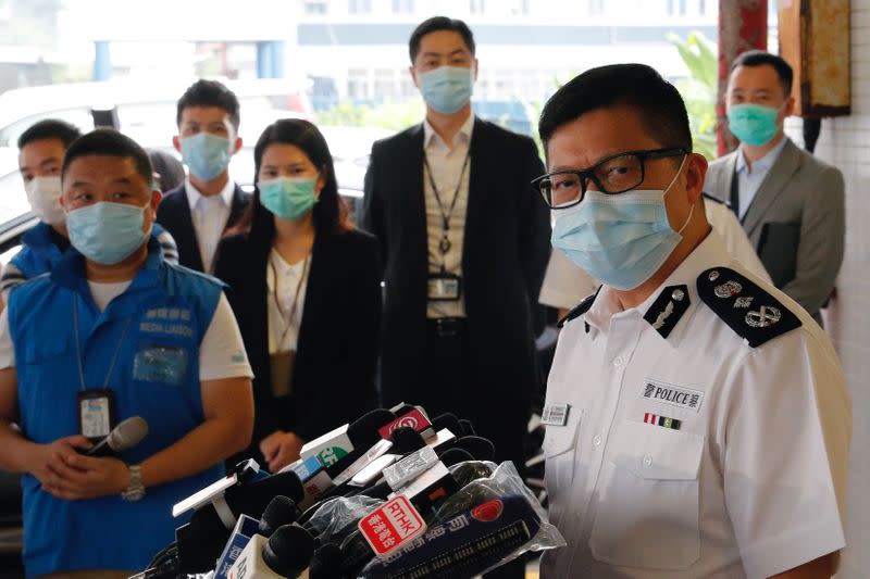 Hong Kong's Commissioner of Police Chris Ping-keung Tang attends a news conference in Hong Kong