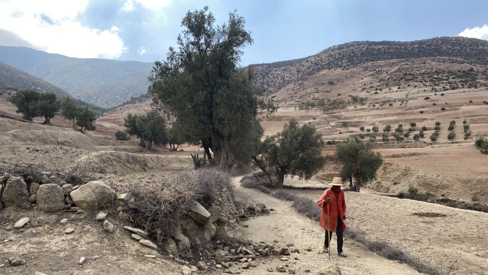 The village of Tafeghaghte was completely leveled in the earthquake on Friday, September 8. - Ivana Kottasová/CNN