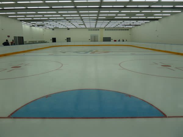 3樓的冰宮是新北市唯一符合國際標準的冰上曲棍球場