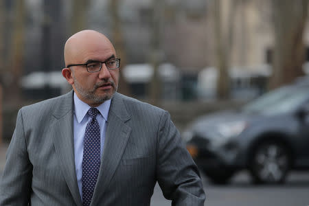 Attorney for Joaquin Guzman, the Mexican drug lord known as "El Chapo", Eduardo Balarezo arrives at the Brooklyn Federal Courthouse, for the trial of Guzman in the Brooklyn borough of New York, U.S., February 5, 2019. REUTERS/Brendan McDermid