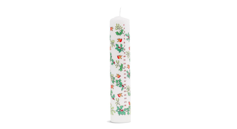 Holly Advent Pillar Candle 