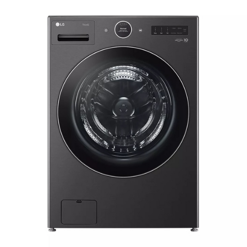 LG Smart Front Load Washer with Steam and TurboWash against white background