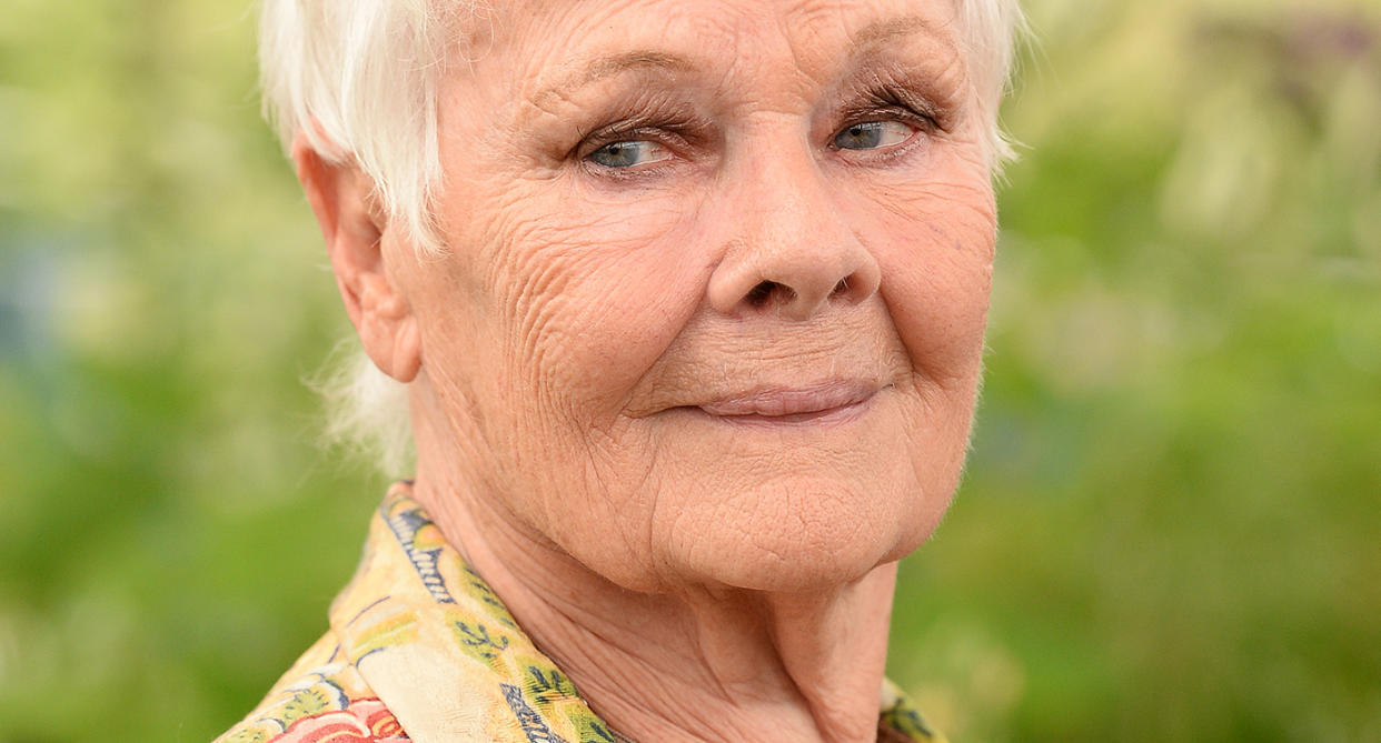 Judi Dench, pictured at the Chelsea Flower Show 2019, has become the oldest person to grace the cover of Vogue at the age of 85. (Getty Images)
