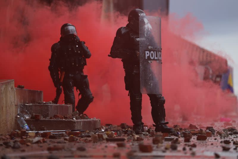 Protest against poverty and police violence in Bogota