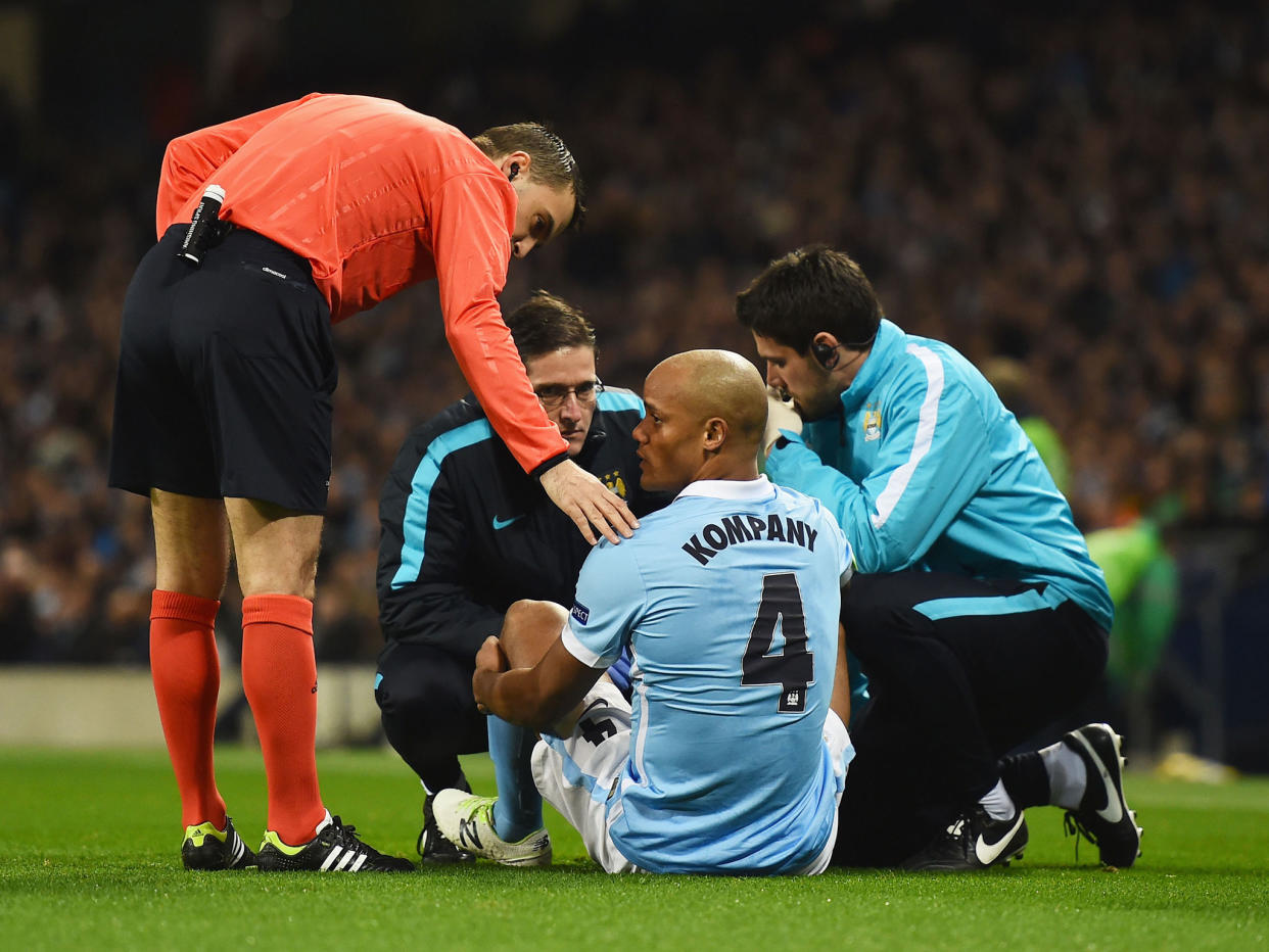 Manchester City's Vincent Kompany is one of the Premier League's most injury-prone players and his club have paid the price - quite literally: Getty