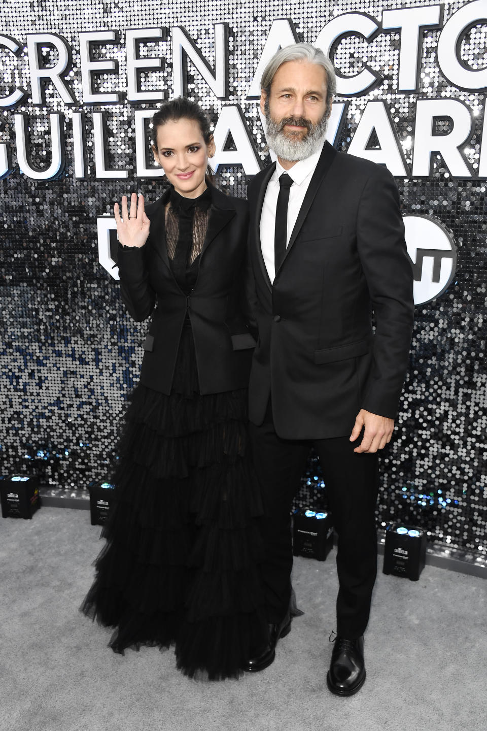 LOS ANGELES, CALIFORNIA - JANUARY 19: (L-R) Winona Ryder and Scott Mackinlay Hahn attend the 26th Annual Screen Actors Guild Awards at The Shrine Auditorium on January 19, 2020 in Los Angeles, California. (Photo by Frazer Harrison/Getty Images)