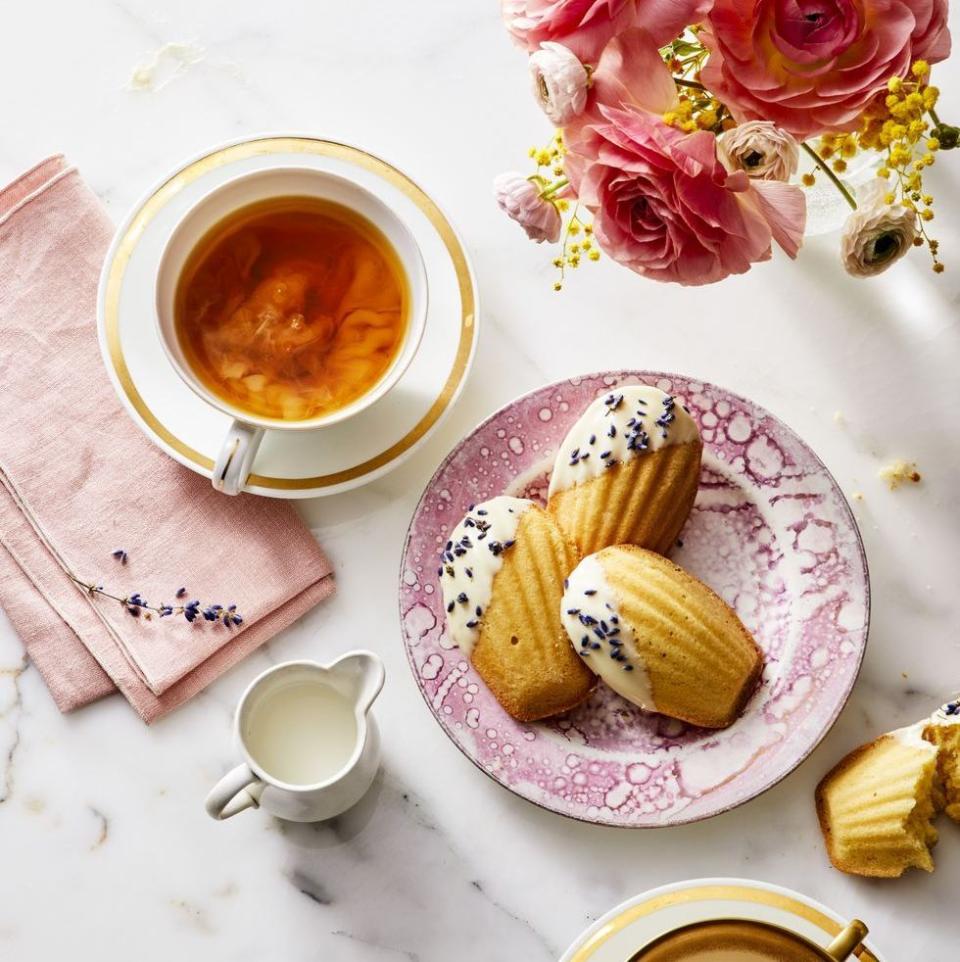 <p>These precious cookies are sure to turn your after-dinner tea into a meal of its own.</p><p><em><a href="https://www.goodhousekeeping.com/food-recipes/dessert/a27274891/white-chocolate-and-lavender-madeleines-recipe/" rel="nofollow noopener" target="_blank" data-ylk="slk:Get the recipe for White Chocolate and Lavender Madeleines »;elm:context_link;itc:0;sec:content-canvas" class="link ">Get the recipe for White Chocolate and Lavender Madeleines »</a></em></p><p><a class="link " href="https://www.amazon.com/YumAssist-Nonstick-Madeleine-12-cup-Baking/dp/B07MXV7V42?linkCode=ogi&tag=syn-yahoo-20&ascsubtag=%5Bartid%7C10063.g.34851223%5Bsrc%7Cyahoo-us" rel="nofollow noopener" target="_blank" data-ylk="slk:SHOP NOW;elm:context_link;itc:0;sec:content-canvas">SHOP NOW</a><br></p>