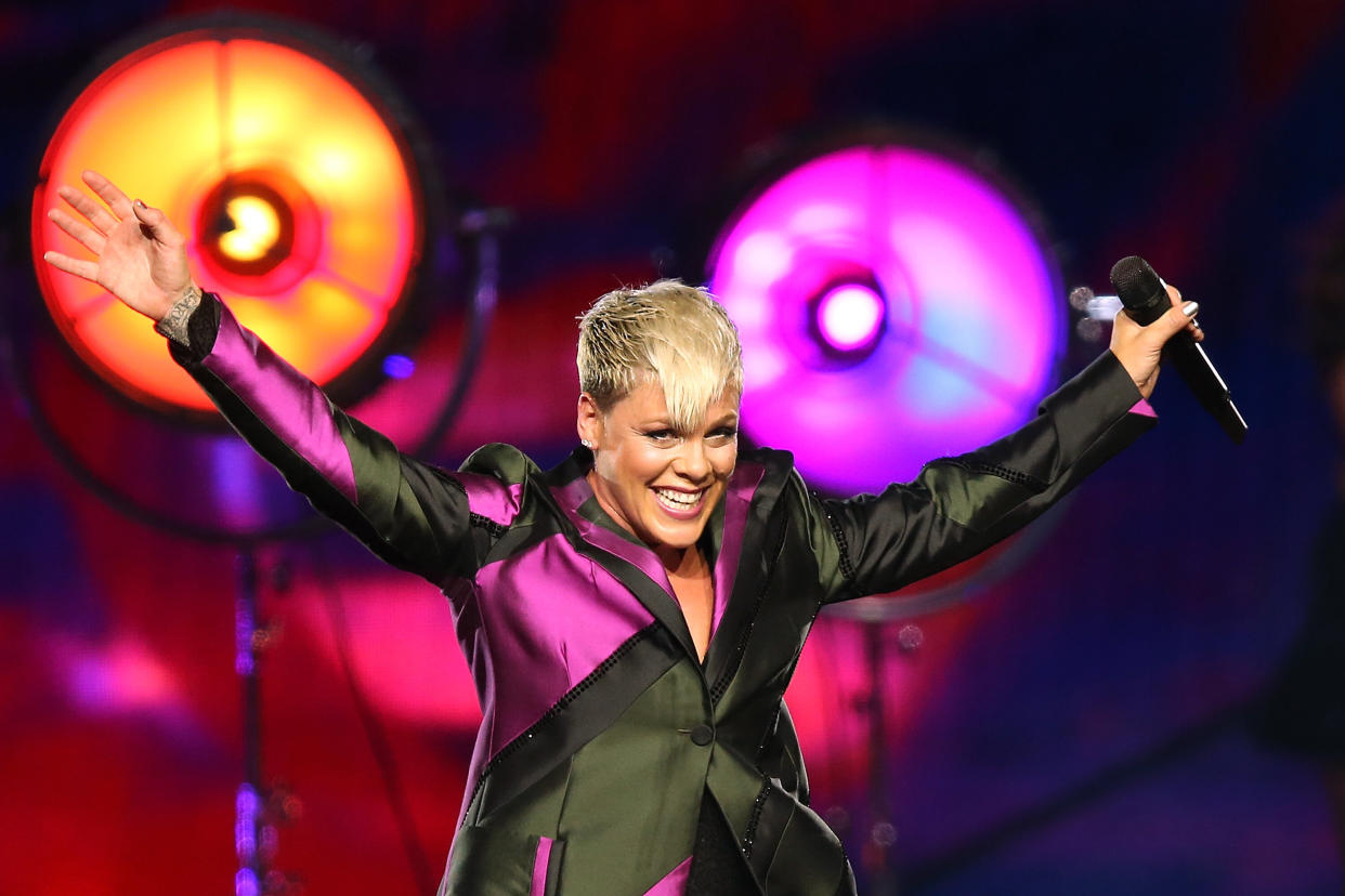 Pink performs on stage at Perth Arena in July 2018 in Perth, Australia. (Photo: Paul Kane via Getty Images)