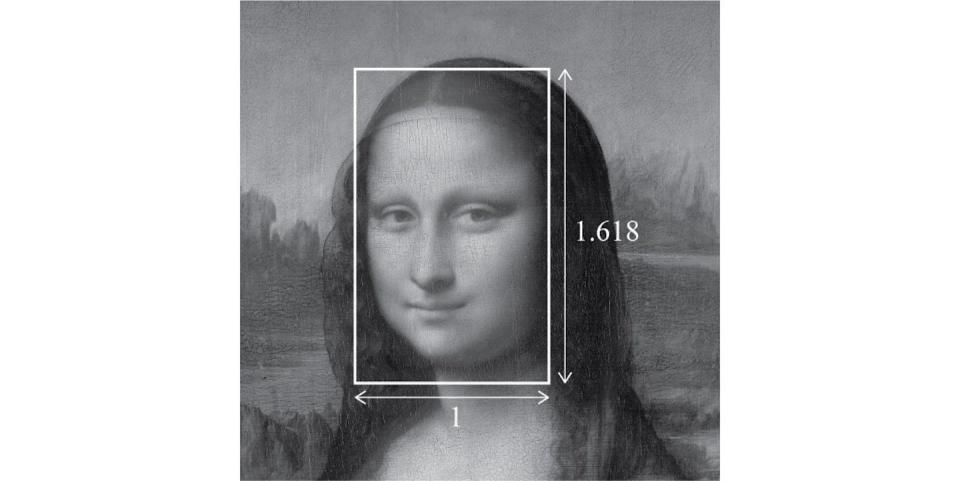 The vertical and horizontal measures of Mona Lisa’s face fit the Golden Ratio. <a href="https://wwnorton.com/books/9781324007036" rel="nofollow noopener" target="_blank" data-ylk="slk:'The Big Bang of Numbers';elm:context_link;itc:0;sec:content-canvas" class="link ">'The Big Bang of Numbers'</a>