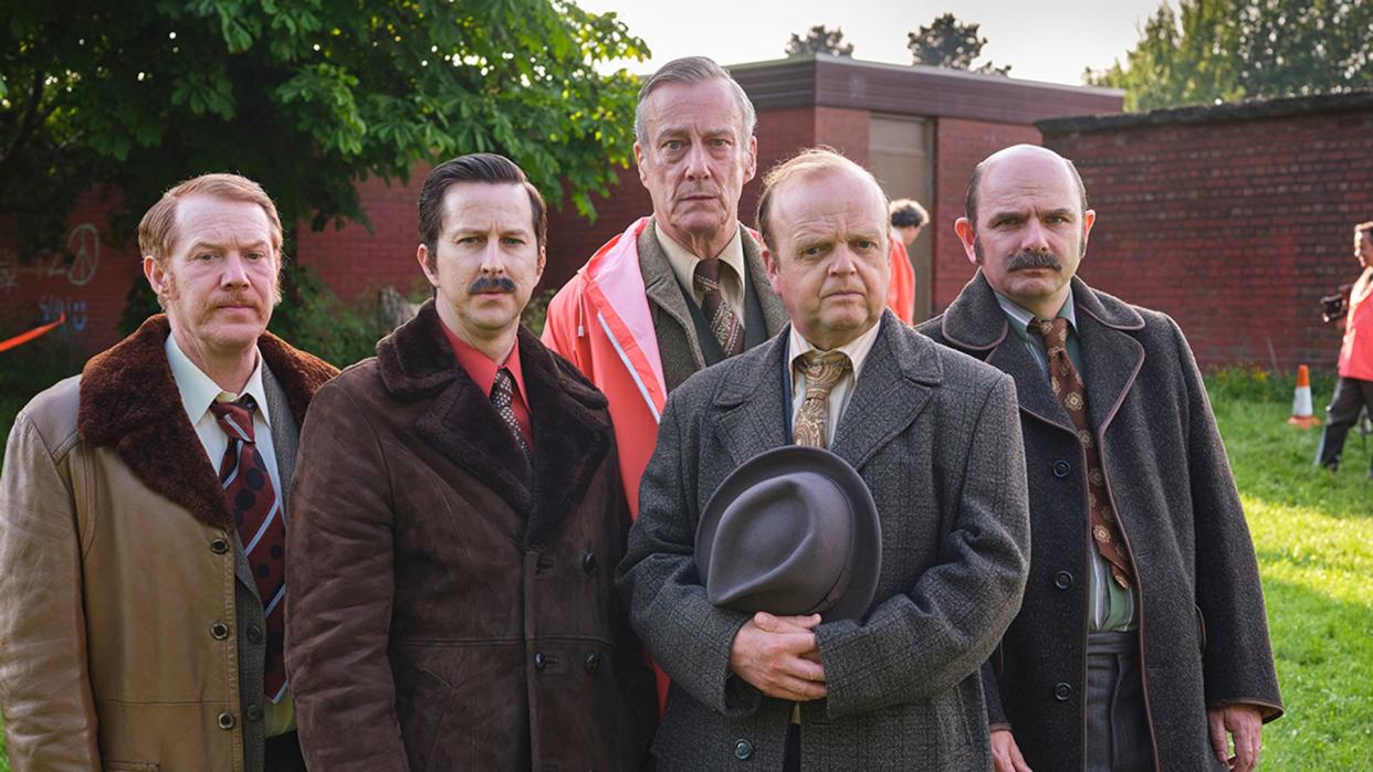 Kris Hitchen, Lee Ingleby, Stephen Tompkinson, Toby Jones and Jack Deam in The Long Shadow