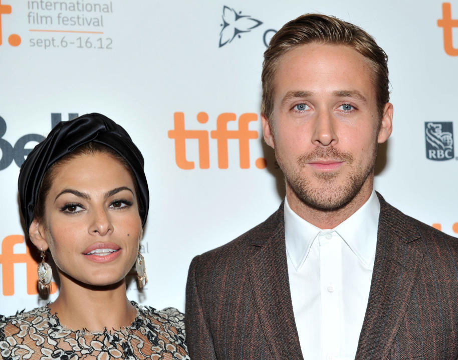 Eva Mendes y Ryan Gosling solo han caminado juntos una alfombra roja.  (Photo by Sonia Recchia/Getty Images)