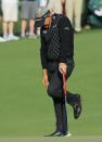 Northern Ireland's Darren Clark reacts to his shot on the second hole during the second round of the Masters golf tournament at the Augusta National Golf Club in Augusta, Georgia April 11, 2014. REUTERS/Brian Snyder (UNITED STATES - Tags: SPORT GOLF)