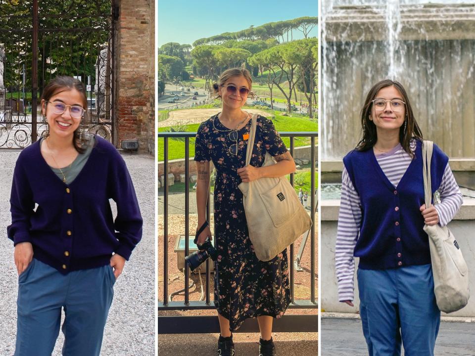 (From left to right): The author visits Venice, Rome, and Milan, in October 2022.