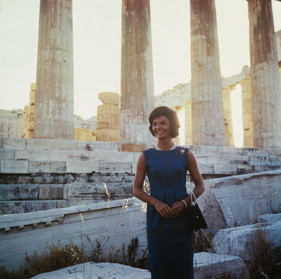 Kennedy tours the Acropolis in Athens, Greece.