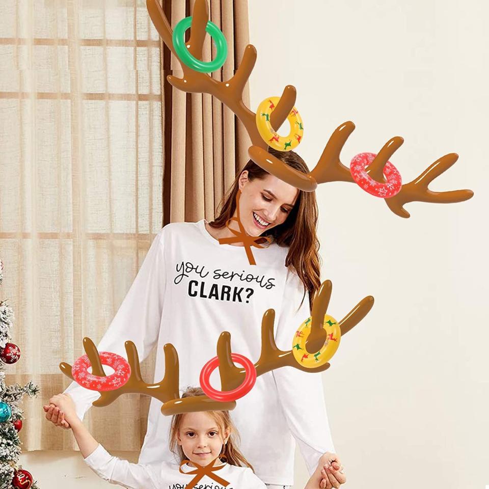 Inflatable Reindeer Antler Ring Toss Game