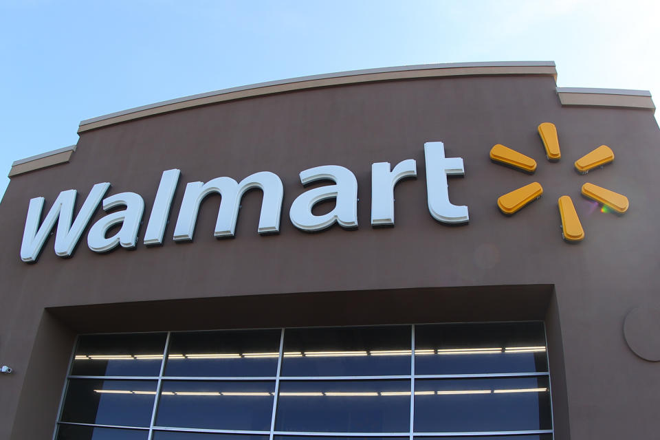 UNION, NJ - MARCH 22:  A general view of the front of a Walmart store  on Springfield Road on March 22, 2020 in Union, NJ.   (Photo by Rich Graessle/Icon Sportswire via Getty Images)