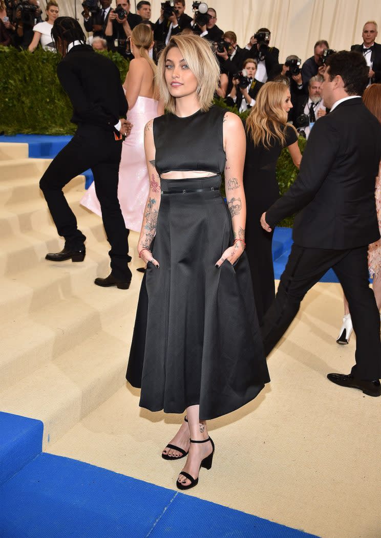 NEW YORK, NY – MAY 01: Paris Jackson attends the “Rei Kawakubo/Comme des Garcons: Art Of The In-Between” Costume Institute Gala at Metropolitan Museum of Art on May 1, 2017 in New York City. (Photo by Kevin Mazur/WireImage)