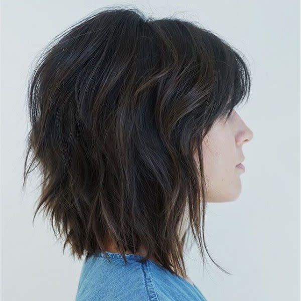 Image of Tapered shag with angled bangs