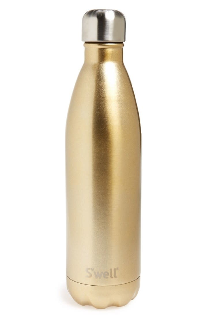 <p>She never looked so chic drinking water.</p><p><em>S'well 'Sparkling Champagne' Stainless Steel Water Bottle, $25-$45. <a rel="nofollow noopener" href="http://shop.nordstrom.com/s/swell-sparkling-champagne-stainless-steel-water-bottle/4048102?fashioncolor=GOLD&mbid=synd_yahooentertainment&origin=category-personalizedsort" target="_blank" data-ylk="slk:nordstrom.com;elm:context_link;itc:0;sec:content-canvas" class="link ">nordstrom.com</a></em></p>