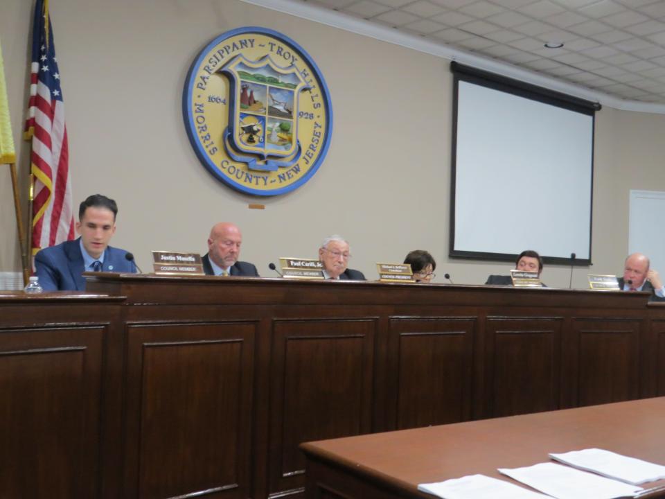 The Parsippany-Troy Hills Township Council meets in January 2023.