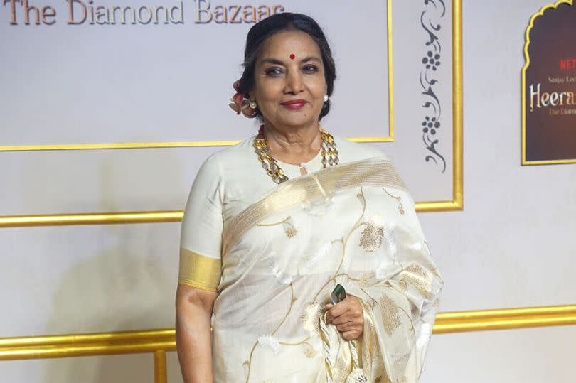 Shabana Azmi on a red carpet in India