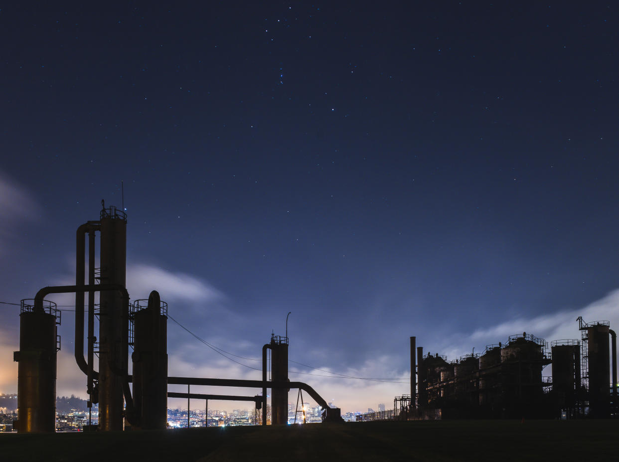 Gas Works Park at night Seattle,Washington,USA.